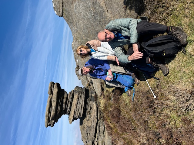 Three members of the group in front of the salt-cellar formation